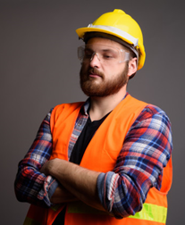 tradie in hi vis vest